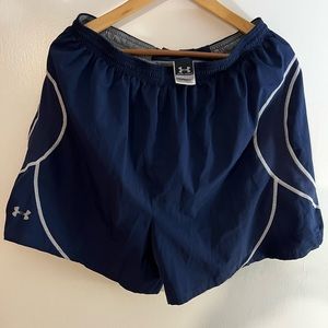 UnderArmour lined running shorts. Navy. XL. Key pocket in back.